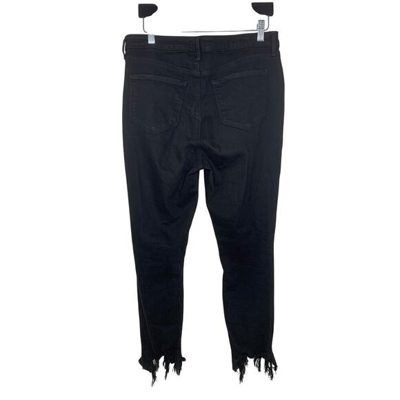 L'AGENCE High Line Skinny Crop Black Distressed Knee Jeans - Picture 6 of 6